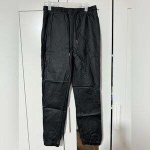 Faux leather joggers